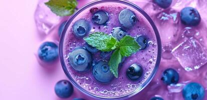 ai généré délicieux myrtille smoothie smoothies. photo