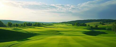 ai généré le golf sur une magnifique le golf cours. photo