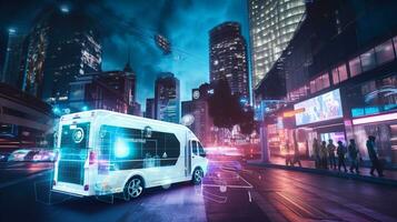 ai généré ai conduite le futur autonome Véhicules ai généré photo