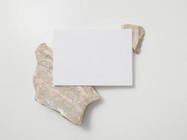maquette de carte d'invitation, modèle de carte de voeux vierge. mise à plat, style minimaliste photo