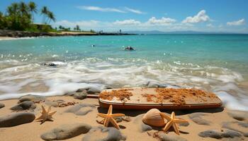 ai généré tropical littoral, bleu eau, étoile de mer été les vacances dans Cancun généré par ai photo
