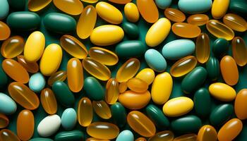 ai généré une coloré pilule modèle symbolise soins de santé et médicament généré par ai photo