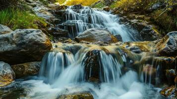 ai généré beauté cascade fonds d'écran photo