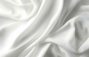 ai généré blanc soie texture luxueux satin pour abstrait Contexte. magnifique blanc en tissu photo