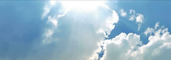 ai généré bleu ciel Contexte avec blanc duveteux des nuages photo