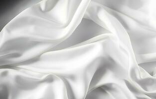 ai généré blanc soie texture luxueux satin pour abstrait Contexte. magnifique blanc en tissu photo