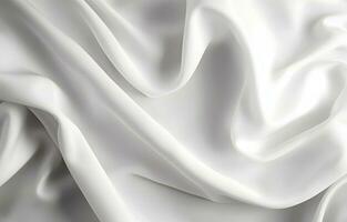 ai généré blanc soie texture luxueux satin pour abstrait Contexte. magnifique blanc en tissu photo