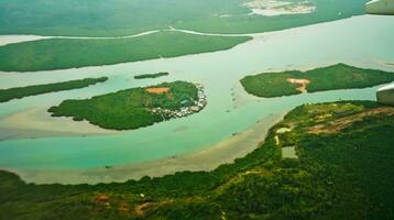 aérien vue de le rivière dans le riau îles photo