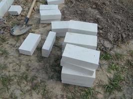 briques de construction, matériaux en pierre pour le travail photo