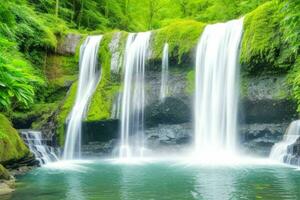 ai généré cascade la nature paysage Contexte. pro photo