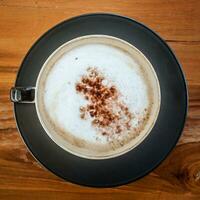 capuccino café sur bois table photo