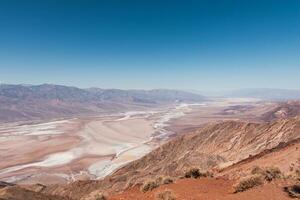 aérien vue de une désert Lac dans décès vallée photo