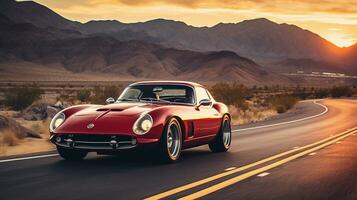 ai généré une classique des sports voiture des croix le Autoroute photo