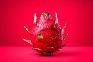 ai généré une dragon fruit sur une plaine rouge Couleur Contexte photo