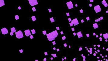 3d cubes mouche dans flux. conception. coloré cubes palpiter dans en volant courant sur noir Contexte. cubes mouche dans courant dans 3d animation photo