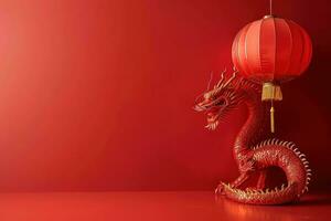 ai généré chinois Nouveau année 2024 concept avec dragon photo