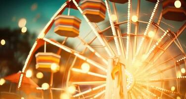 ai généré ferris roue dans une cirque, champ de foire structure, carnaval ferris roue photo