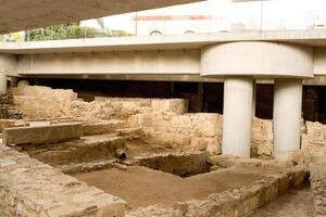 les fouilles site en dessous de le Nouveau acropole musée dans Athènes, Grèce photo