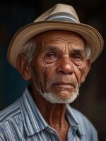 ai généré portrait de un vieux Latin américain homme photo