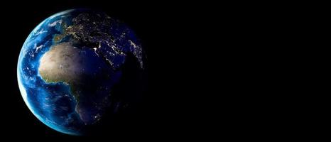 planète terre avec nuages, europe et afrique. espace de copie. rendu 3D
