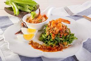 salade de crevettes aux haricots aile