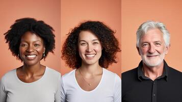 ai généré portrait de diverse générations, adapté pour famille et communauté thèmes photo