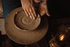 poterie atelier, argile produit, authentique atmosphère, Contexte photo