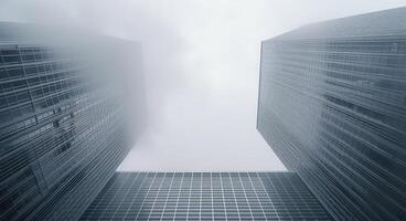 ai généré le Haut de grattes ciels avec nuage couverture photo