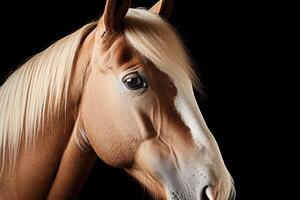 ai généré une proche en haut photo de une cheval