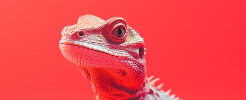 ai généré une lézard est à la recherche à le caméra photo