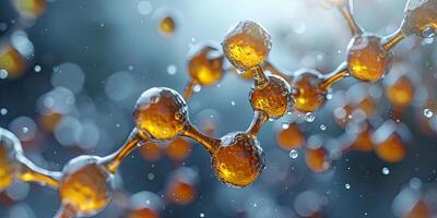 ai généré génératif ai, abstrait moléculaire forme, Célibataire aminé acide molécule. chimie médicament éducation photo