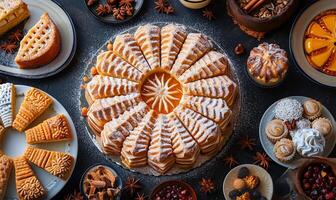 ai généré Nastar gâteau pour eid festivités photo