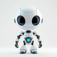 ai généré mignonne réaliste Android robot souriant isolé photo