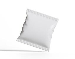 Vide Plastique casse-croûte sac maquette, blanc Patate frites récipient, 3d le rendu isolé sur blanc Contexte photo