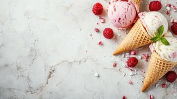 ai généré la glace crème publicité Contexte avec copie espace photo