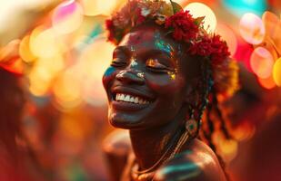 ai généré une carnaval Danseur sourit. photo