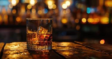 ai généré une verre de whisky avec une boisson dans il photo