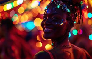 ai généré une carnaval Danseur sourit. photo