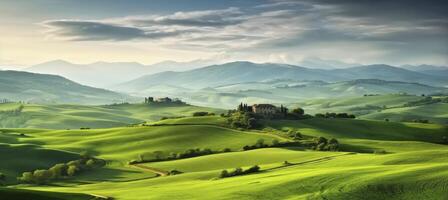 ai généré vert collines . ai généré photo