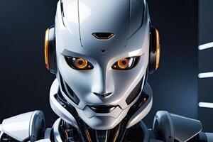 ai généré numérique graphique ai artificiel intelligence robot tête futuriste par ai génératif photo