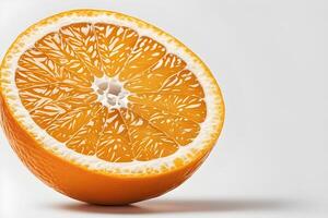 ai généré Orange tranche isolé sur blanc Contexte par ai génératif photo