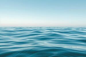 ai généré une plat et lisse l'eau vague avec bleu ciel plus de il photo