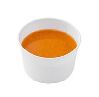 citrouille crème soupe isolé sur blanc photo