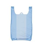 bleu Plastique sac isolé sur blanc Contexte photo