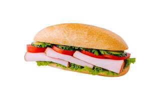 délicieux sandwich isolé sur blanc Contexte photo