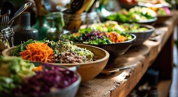 ai généré une table avec en bonne santé salades photo