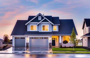 ai généré une maison avec une parking garage et garage photo