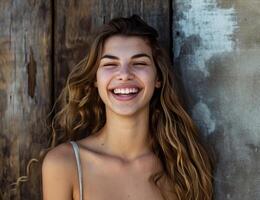 ai généré souriant Jeune femme souriant souriant portrait photo