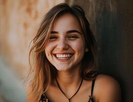 ai généré souriant Jeune femme souriant souriant portrait photo