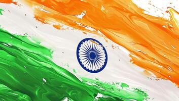ai généré un Inde drapeau Contexte avec Couleur stries photo
